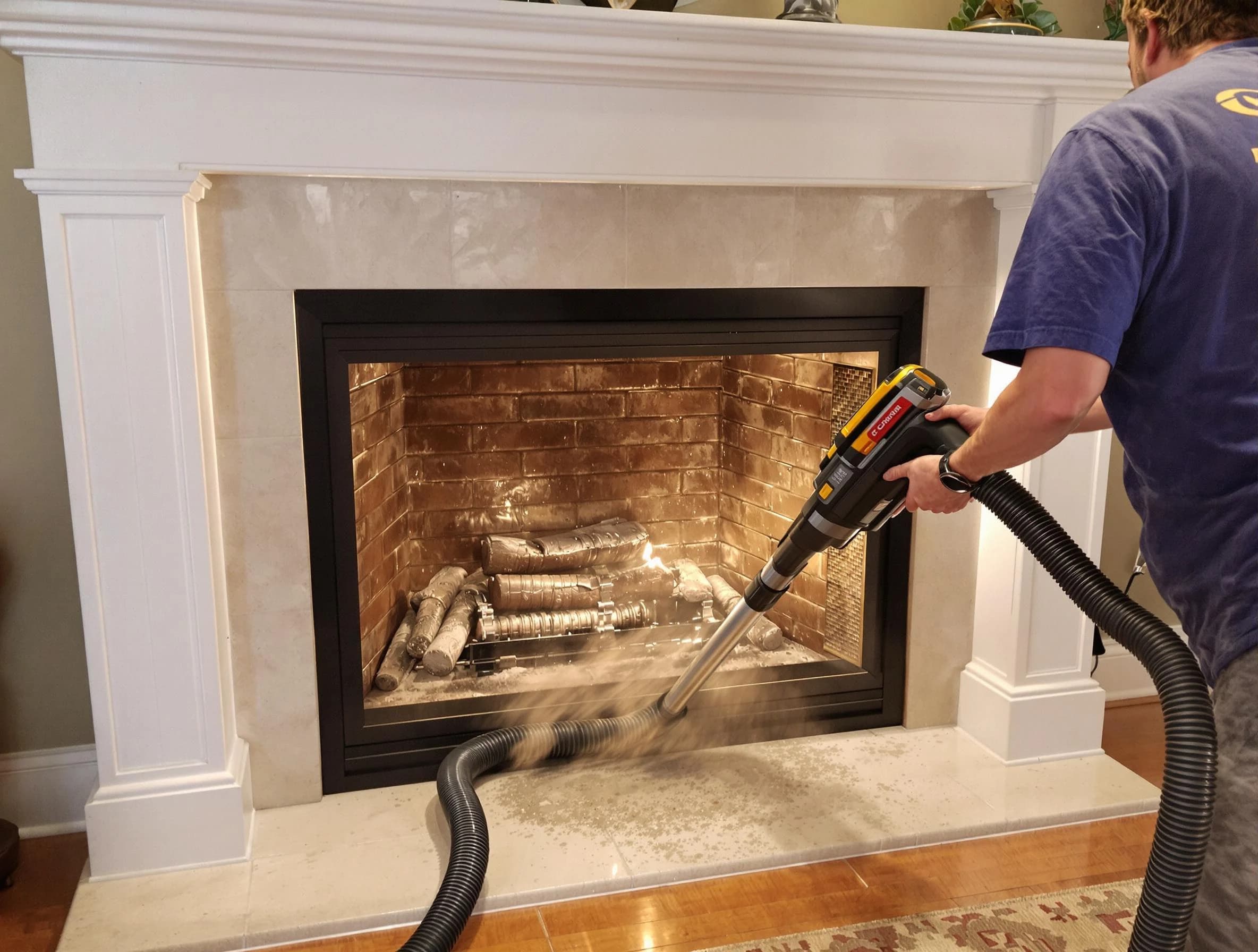 Fireplace cleaning performed by Federal Heights Chimney Sweep in Federal Heights, CO