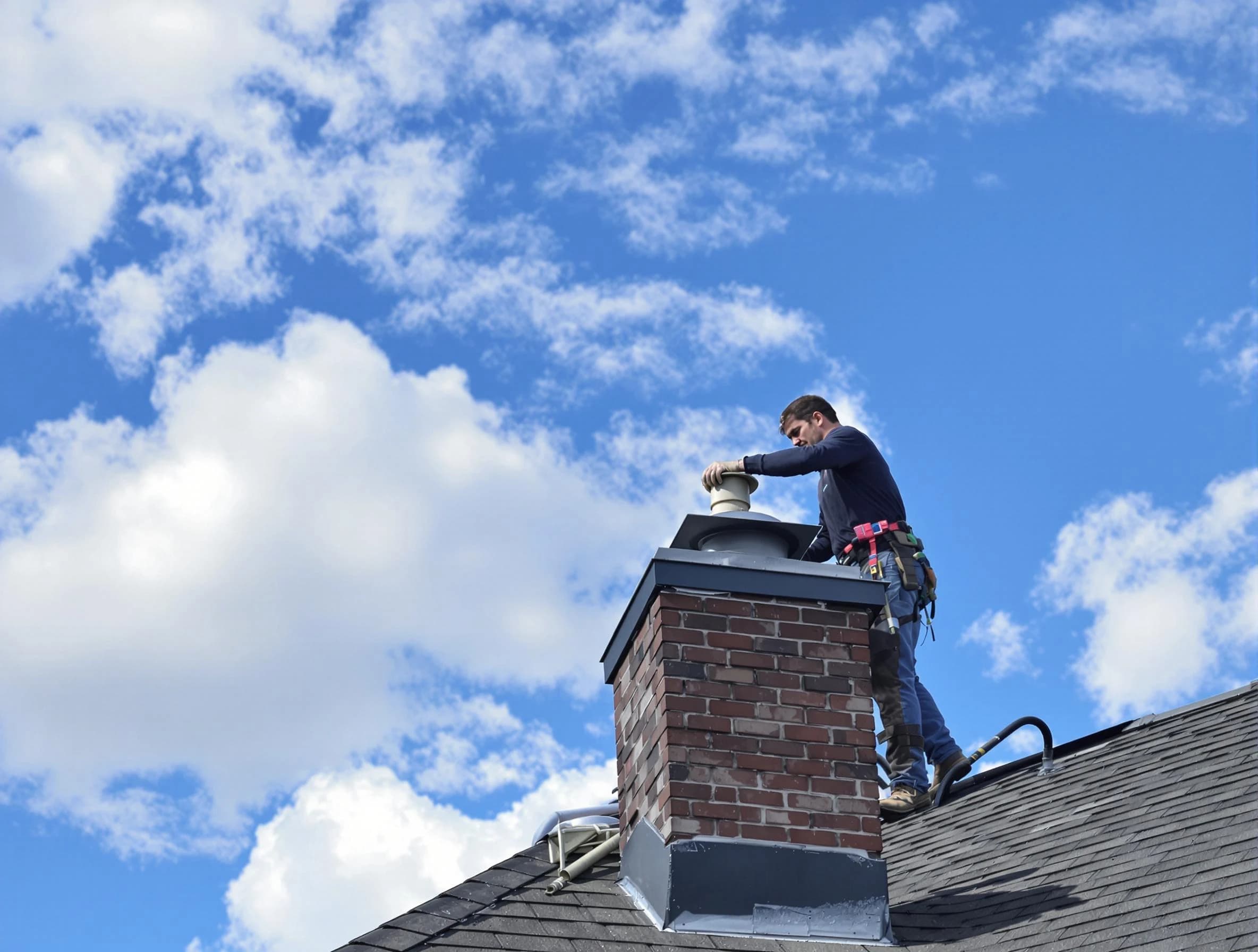 Federal Heights Chimney Sweep installing a sturdy chimney cap in Federal Heights, CO