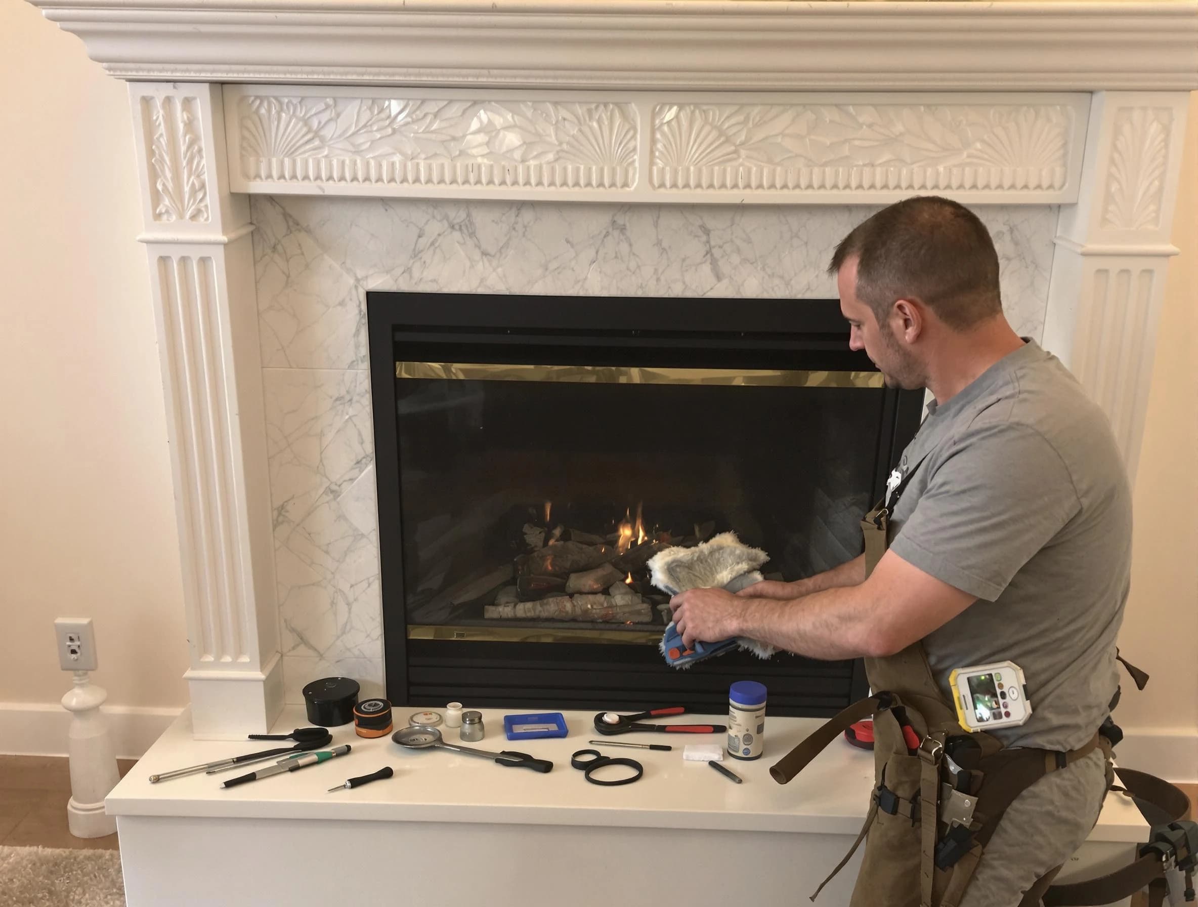 Federal Heights Chimney Sweep performing fireplace maintenance in Federal Heights, CO