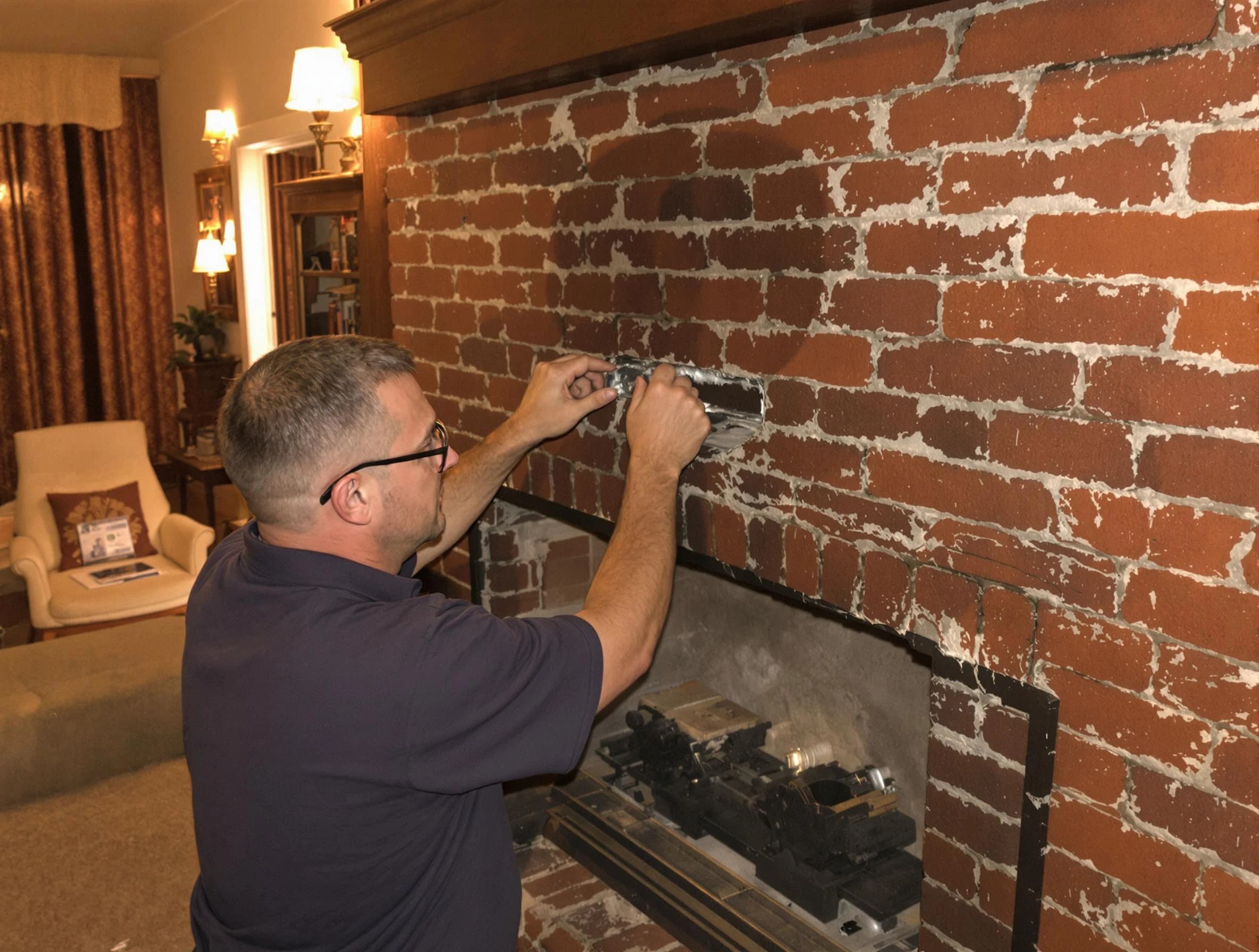 Federal Heights Chimney Sweep expert fixing a fireplace in Federal Heights, CO
