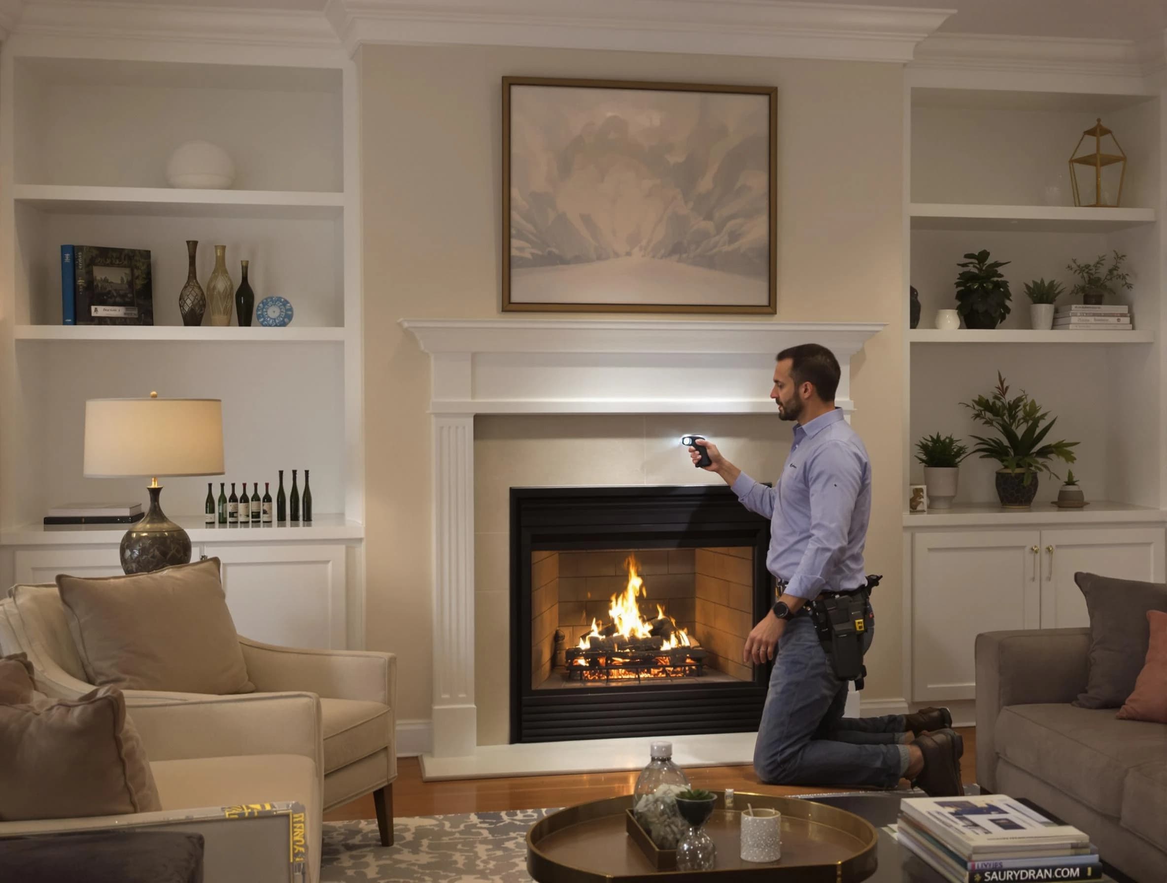 Federal Heights Chimney Sweep conducting a fireplace safety inspection in Federal Heights, CO