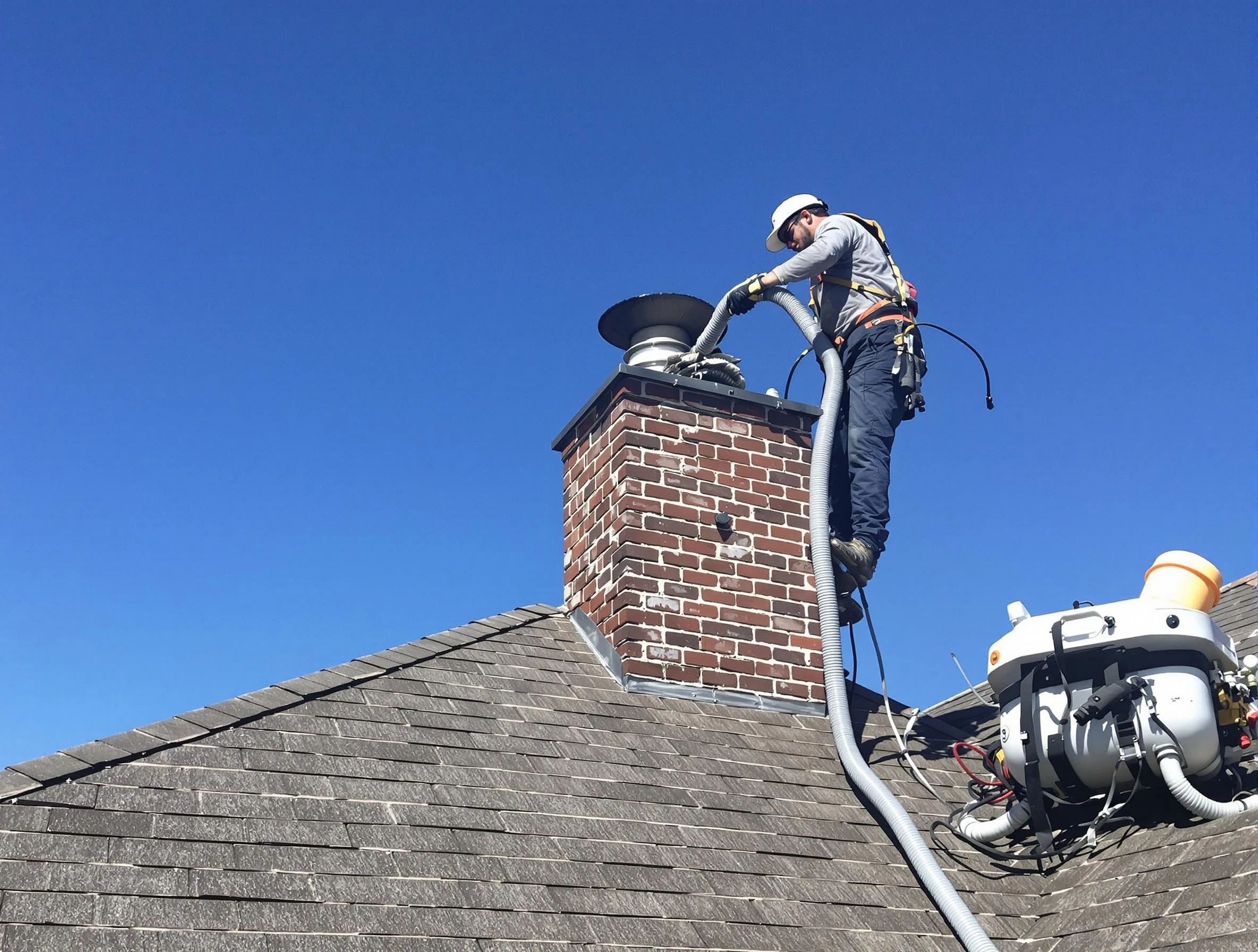 Dedicated Federal Heights Chimney Sweep team member cleaning a chimney in Federal Heights, CO