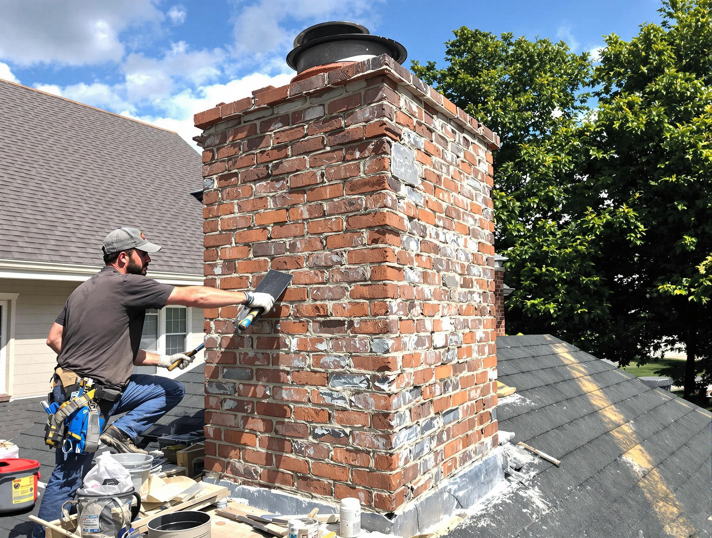 Completed chimney rebuild by Federal Heights Chimney Sweep in Federal Heights, CO